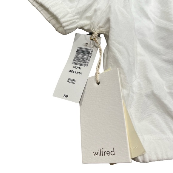 Aritzia Wilfred Adelisa Off-Shoulder White Crop Top | Size Small | NWT - Picture 5 of 8